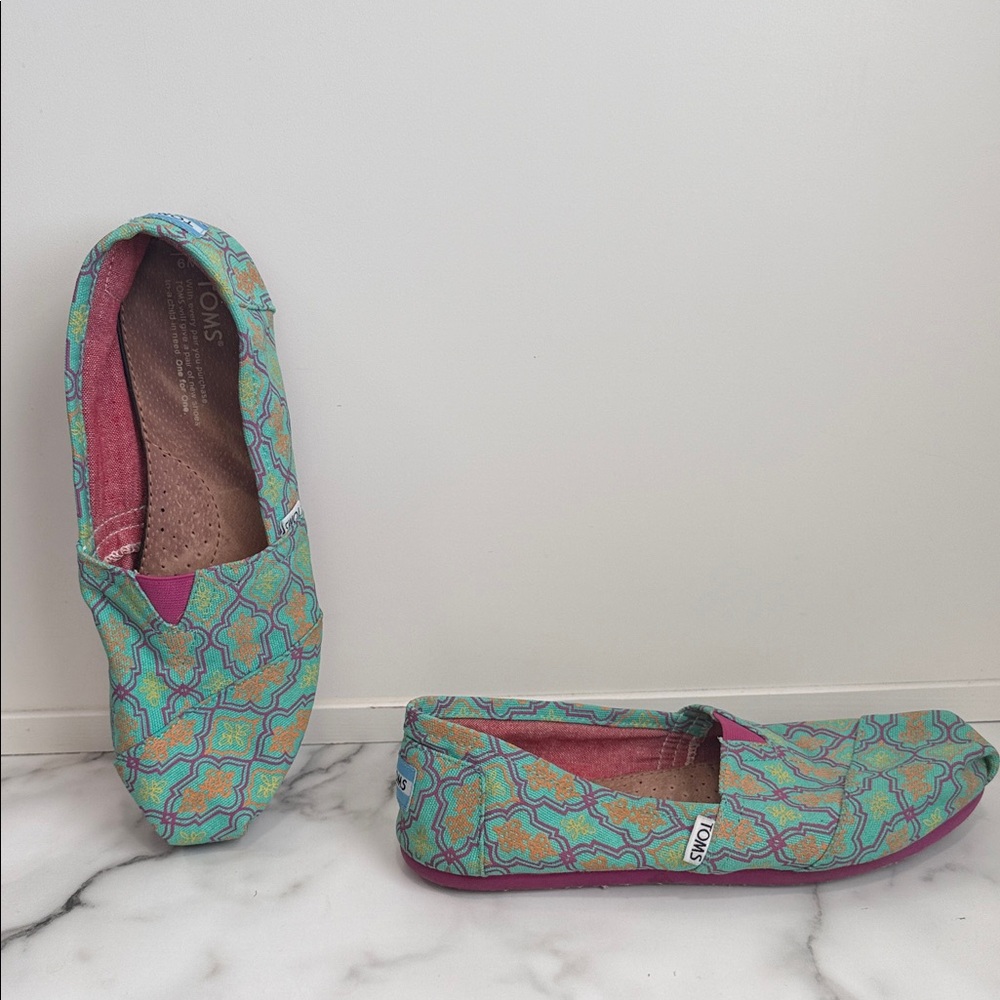 TOMS Women's Alpargata Morocco canvas slip-on flat women’s size 9